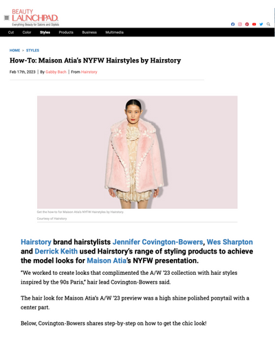 Beauty Launchpad - How-To: Maison Atia’s NYFW Hairstyles By Hairstory