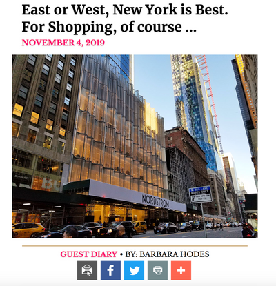 New York Social Diary : East or West, New York is Best. For Shopping, of course …