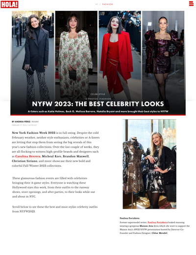Hola! - NYFW 2023: The Best Celebrity Looks