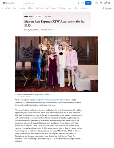 MSN - Maison Atia Expands RTW Assortment For Fall 2023