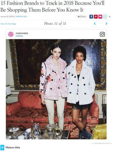 POPSUGAR - Maison Atia Named in 15 Fashion Brands to Track in 2018