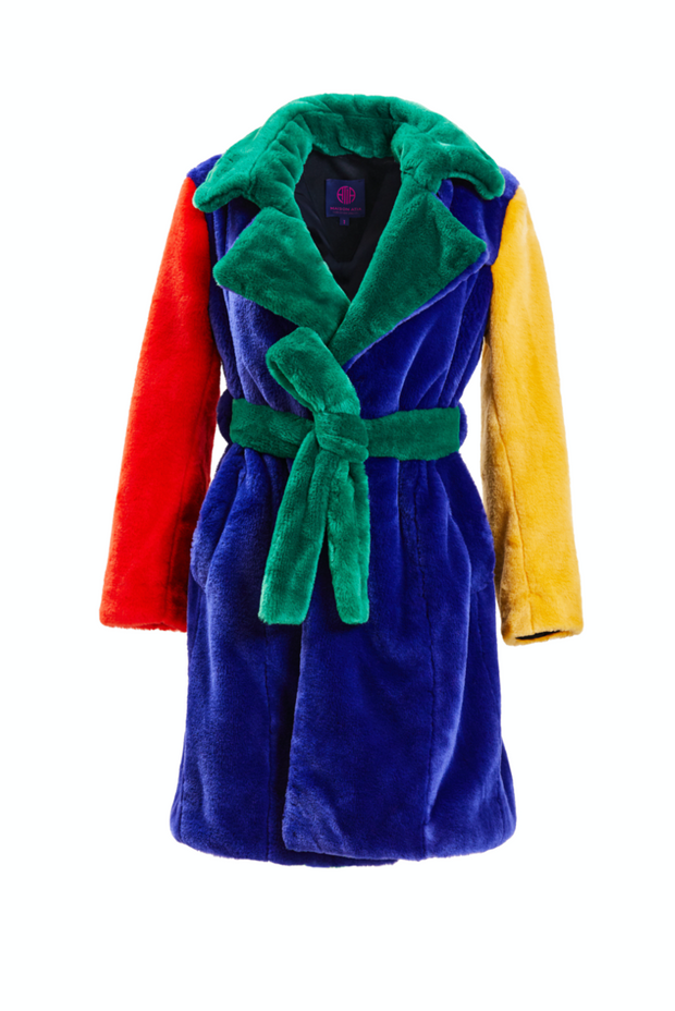 Juliette Rainbow Coat Faux Fur