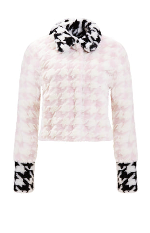 Lucille Houndstooth Jacket Faux Fur