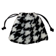 Houndstooth Pouch bag faux fur