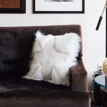 ST. MORITZ Pillow - White faux fur